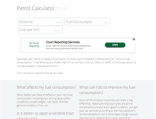 Tablet Screenshot of petrol-calculator.co.uk